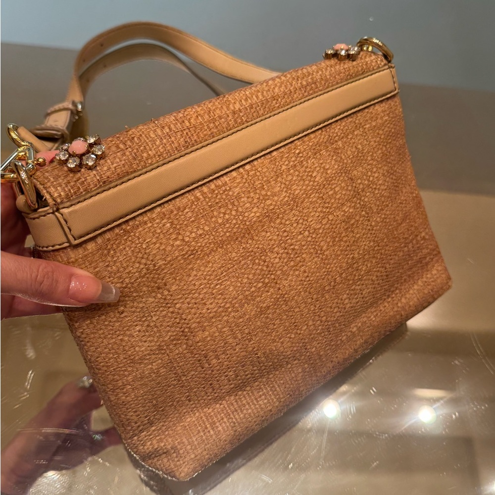 Dolce & Gabbana Raffia Crystal Embellished Shoulder Bag - Picture 9 of 17